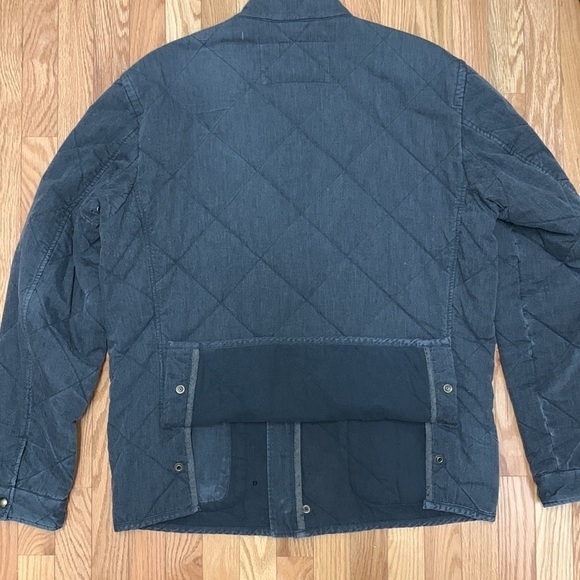 J. Crew Quilted Utility Jacket Mens XLT Navy Snap Button Workwear Style - Picture 3 of 10